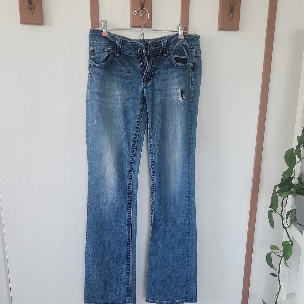 Miss Me Distressed Blue Boot Cut Jeans